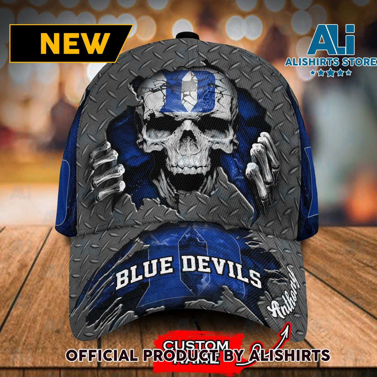 Personalized Duke Blue Devils Skull Classic Cap