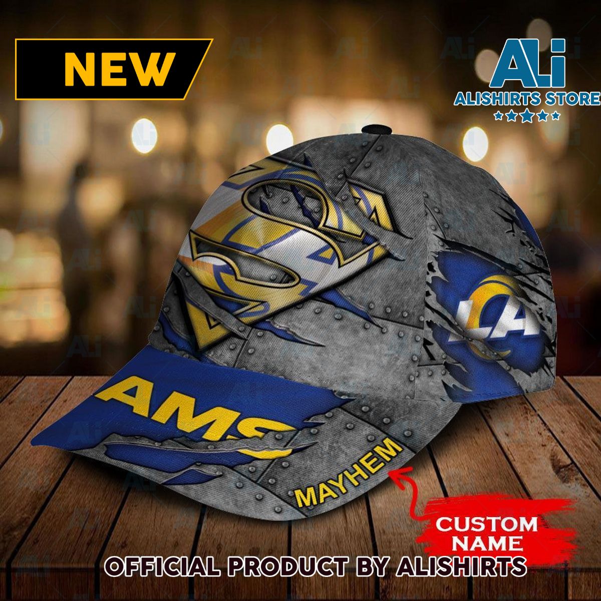 Personalized Los Angeles Rams Superman Classic Cap