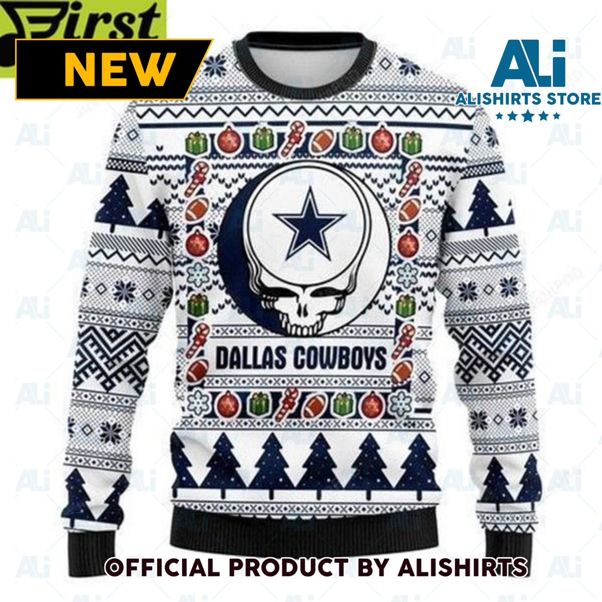 Nfl Dallas Cowboys Grateful Dead Ugly Christmas Sweater