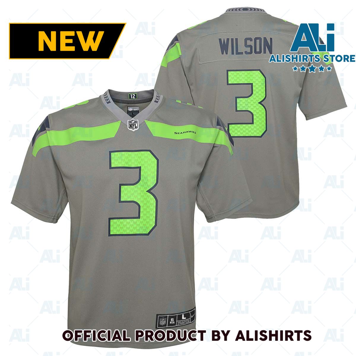 Nike Seattle Seahawks Russell Wilson  3 Invert NFL Football Jersey