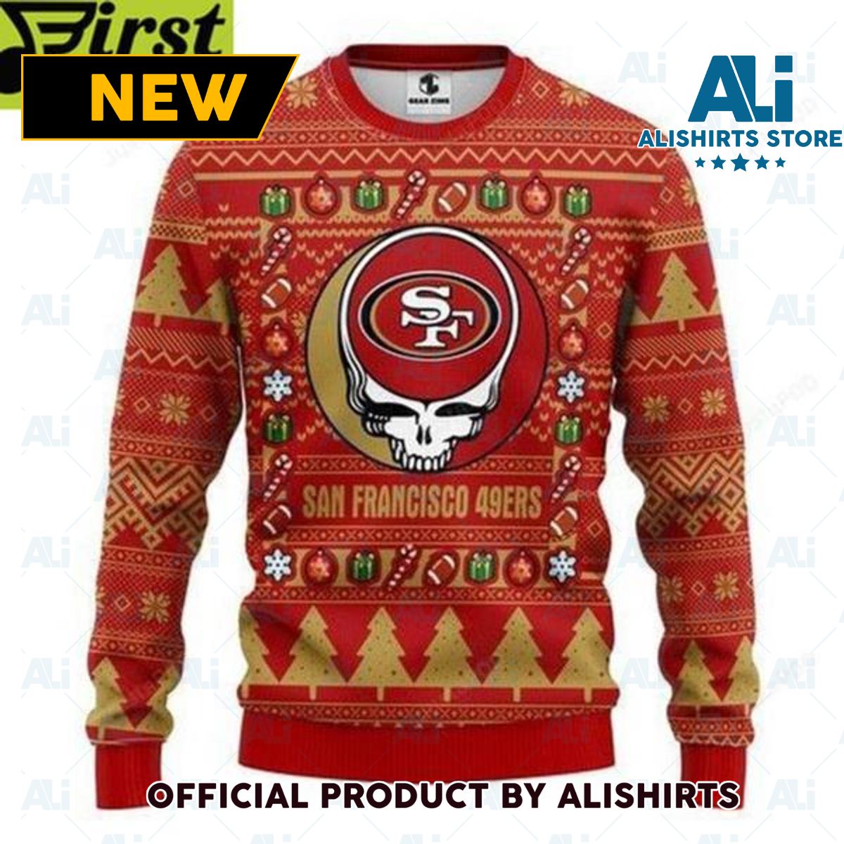 Nfl San Francisco 49ers Grateful Dead Ugly Christmas Sweater