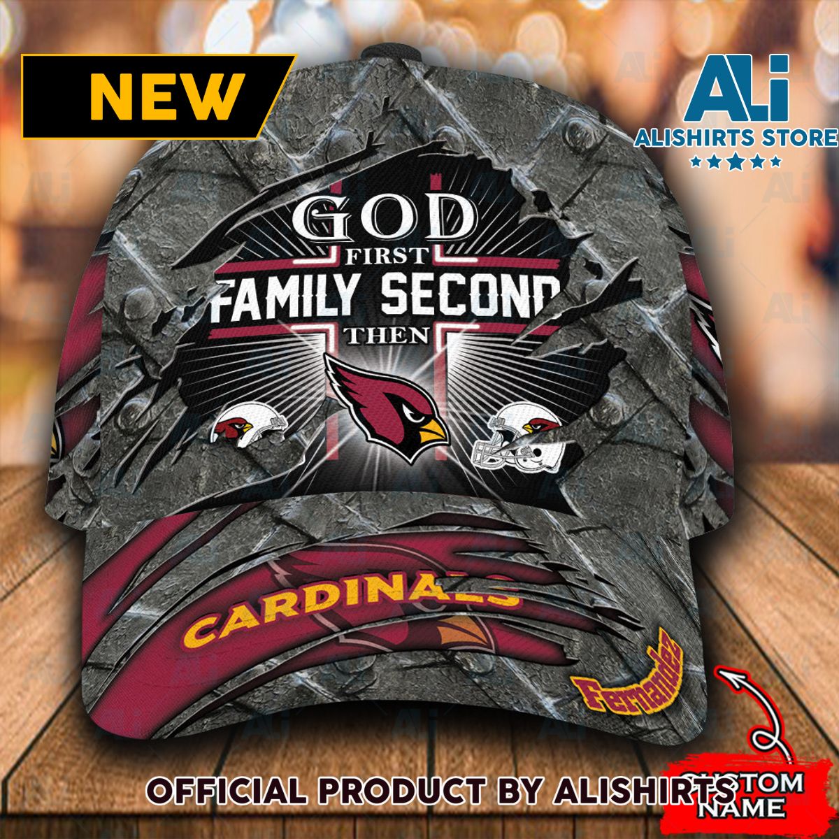 Personalized Arizona Cardinals God First Family Second Classic Cap