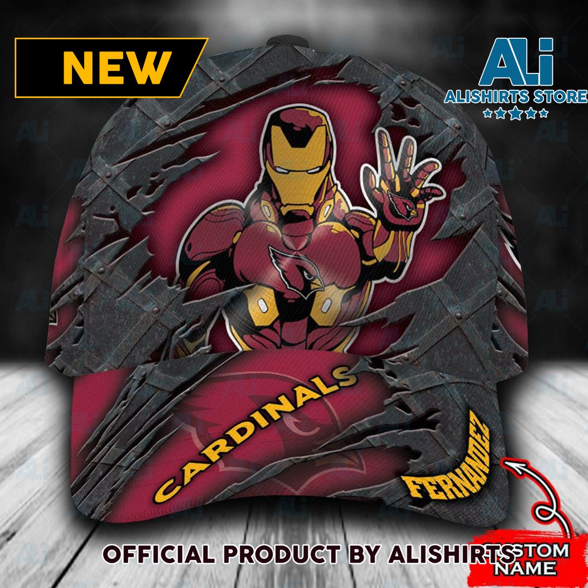 Personalized Arizona Cardinals Iron Man Classic Cap