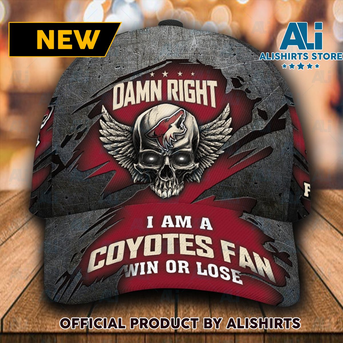 Personalized Arizona Coyotes Skull Damn Right All Over Print 3D Classic Cap