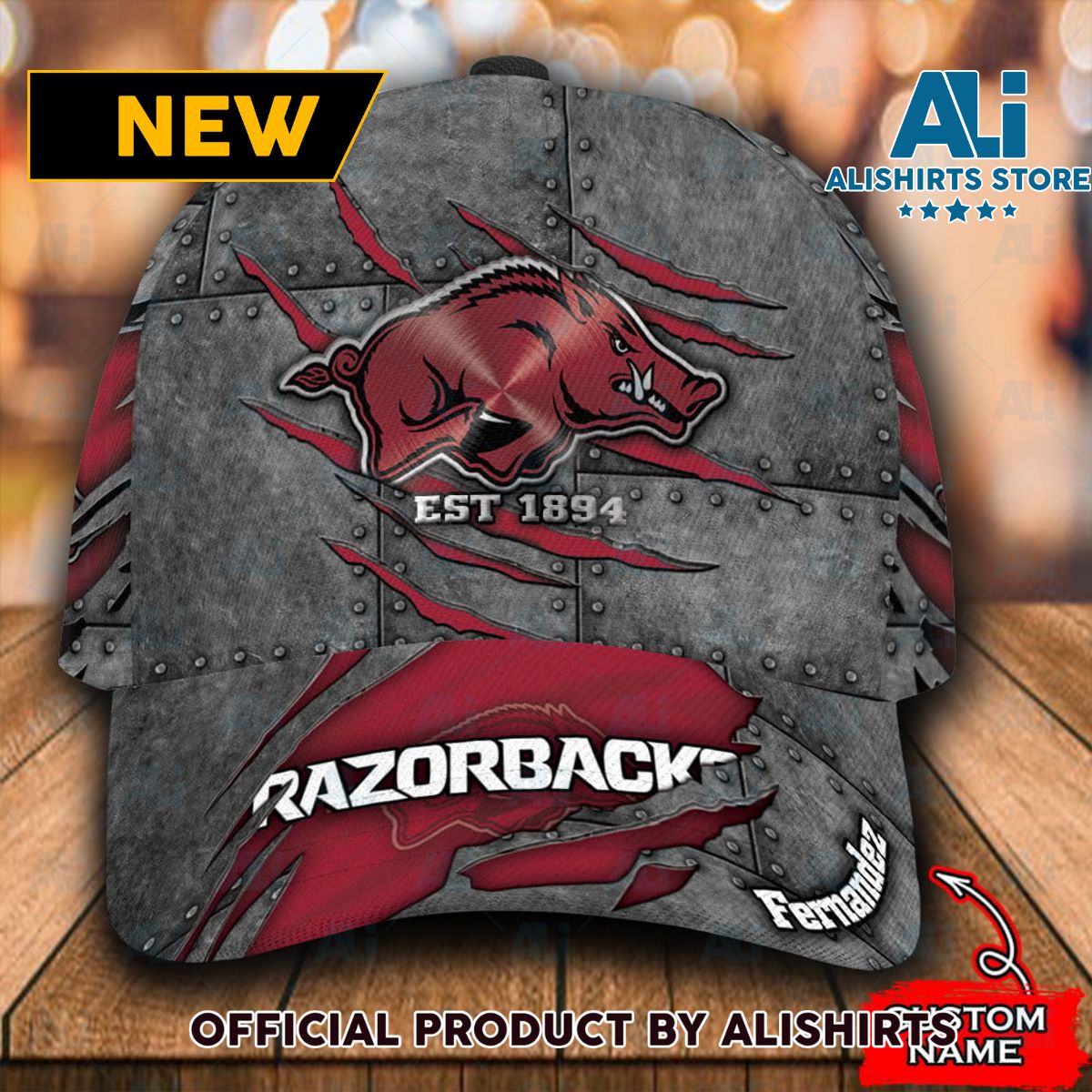 Personalized Arkansas Razorbacks All Over Print 3D Classic Cap