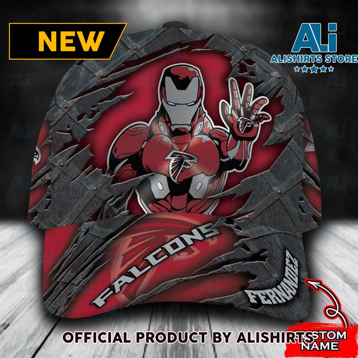 Personalized Atlanta Falcons Iron Man Classic Cap