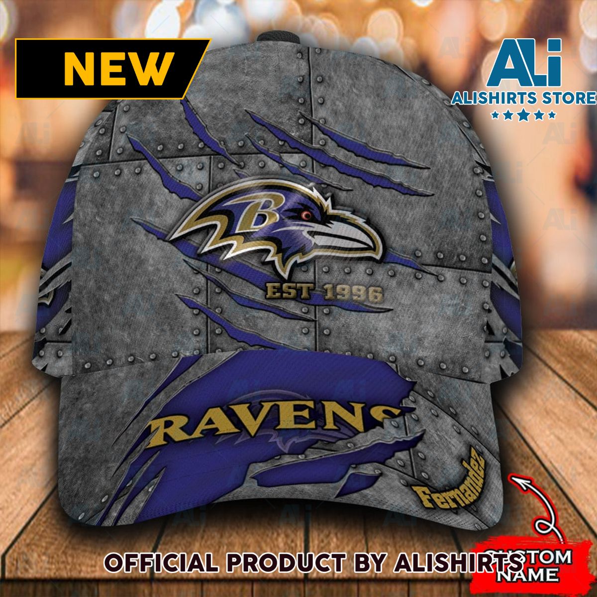 Personalized Baltimore Ravens All Over Print 3D Classic Cap