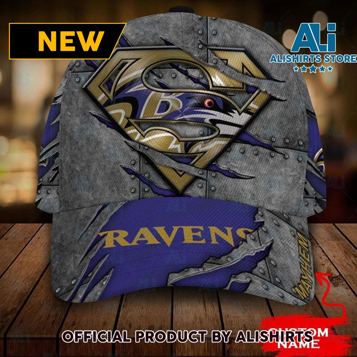 Personalized Baltimore Ravens Superman All Over Print 3D Classic Cap