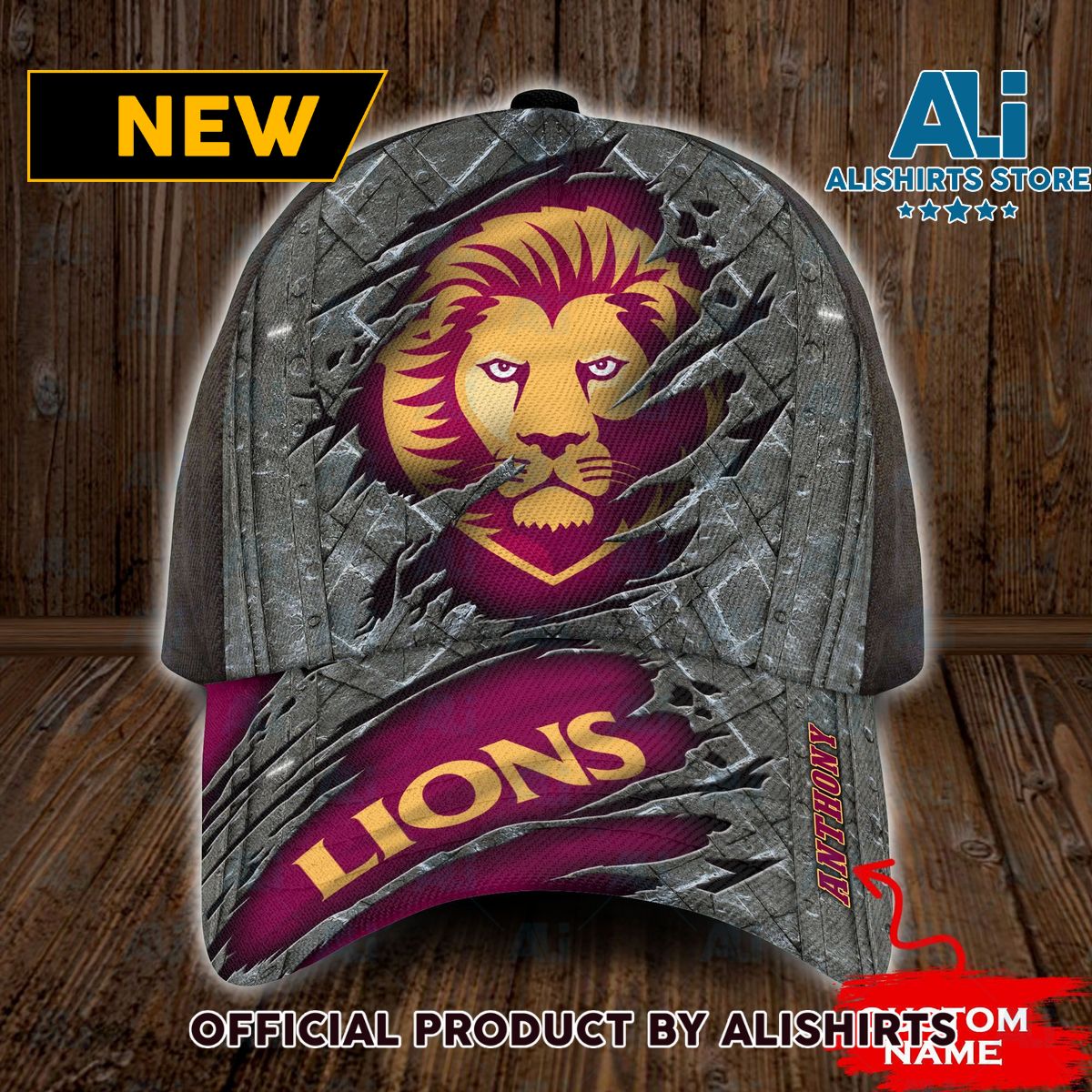 Personalized Brisbane Lions AFL Classic Cap