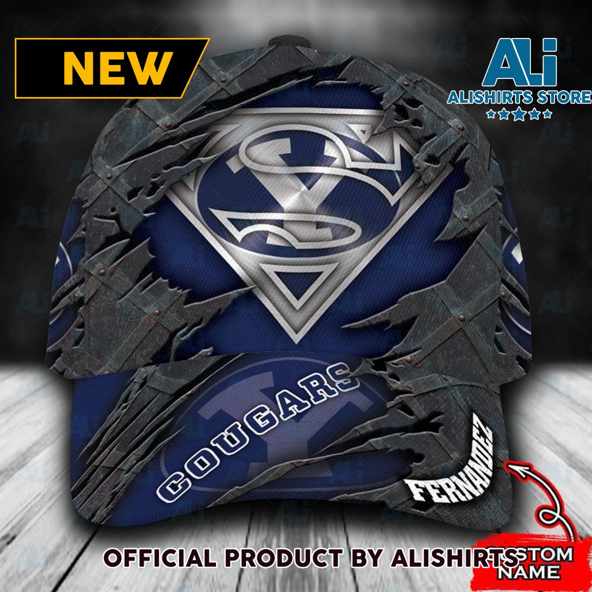 Personalized Byu Cougars Superman All Over Print 3D Classic Cap