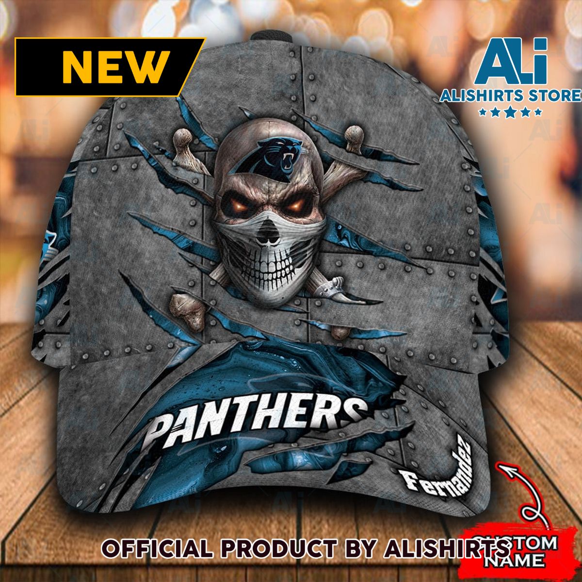 Personalized Carolina Panthers Skull All Over Print 3D Classic Cap