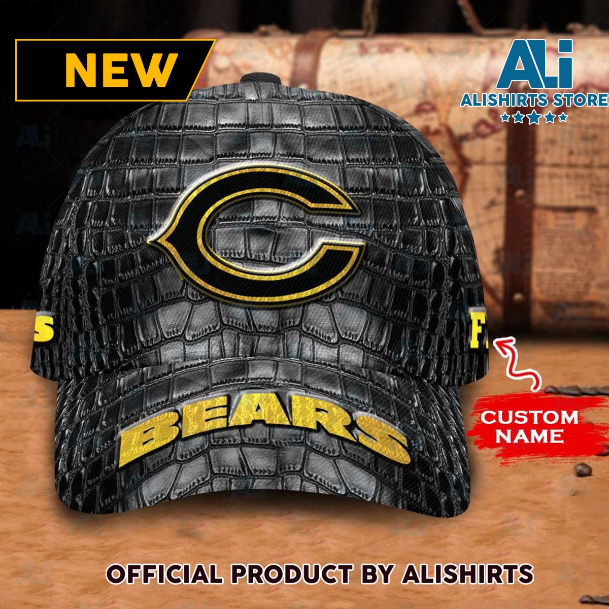 Personalized Chicago Bears Crocodile Skin Pattern Classic Cap