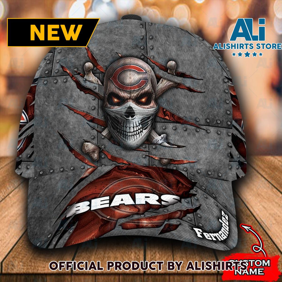 Personalized Chicago Bears Skull All Over Print 3D Classic Cap