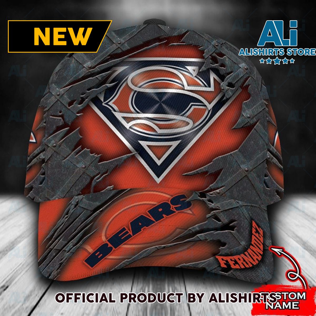 Personalized Chicago Bears Superman All Over Print 3D Classic Cap