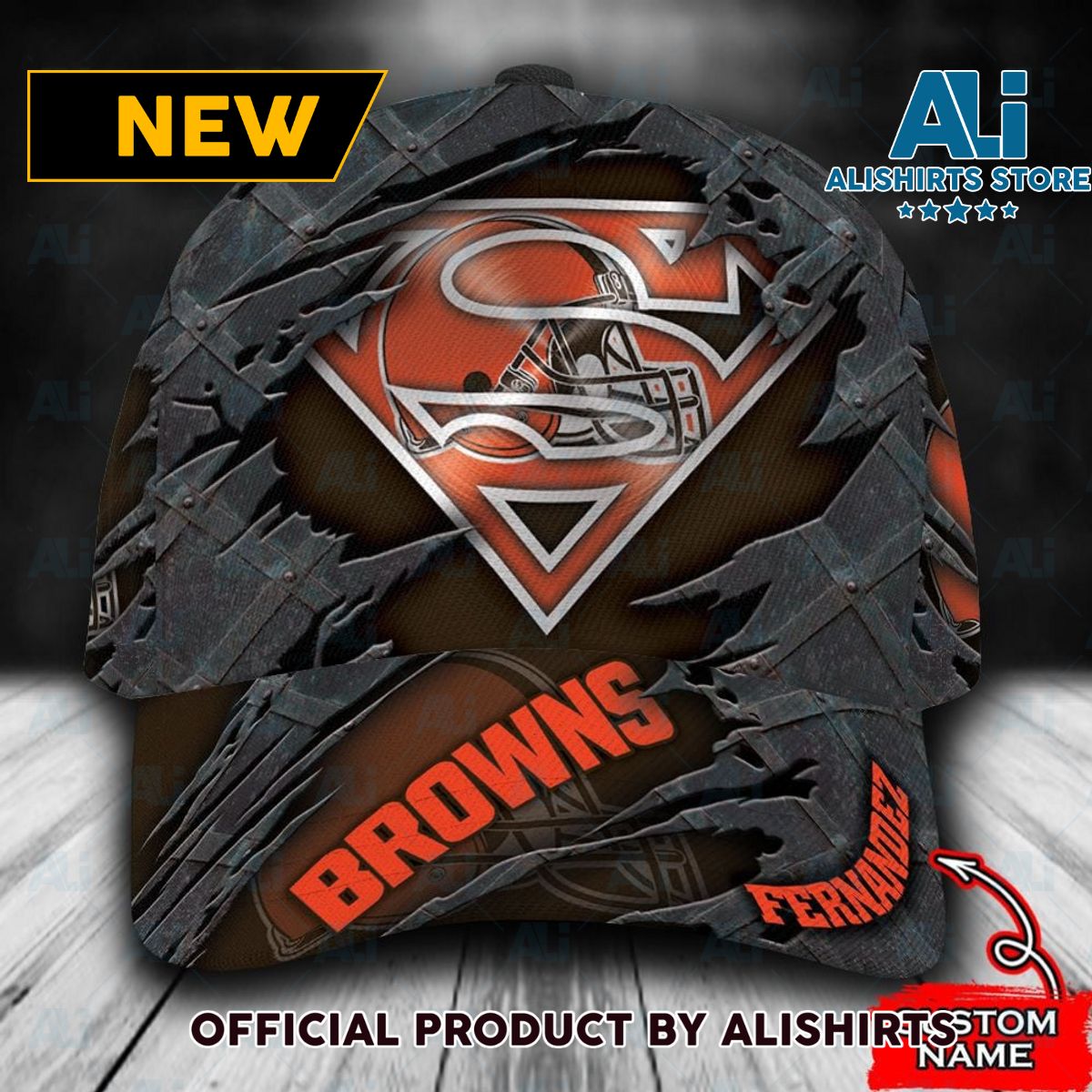 Personalized Cleveland Browns Superman All Over Print 3D Classic Cap