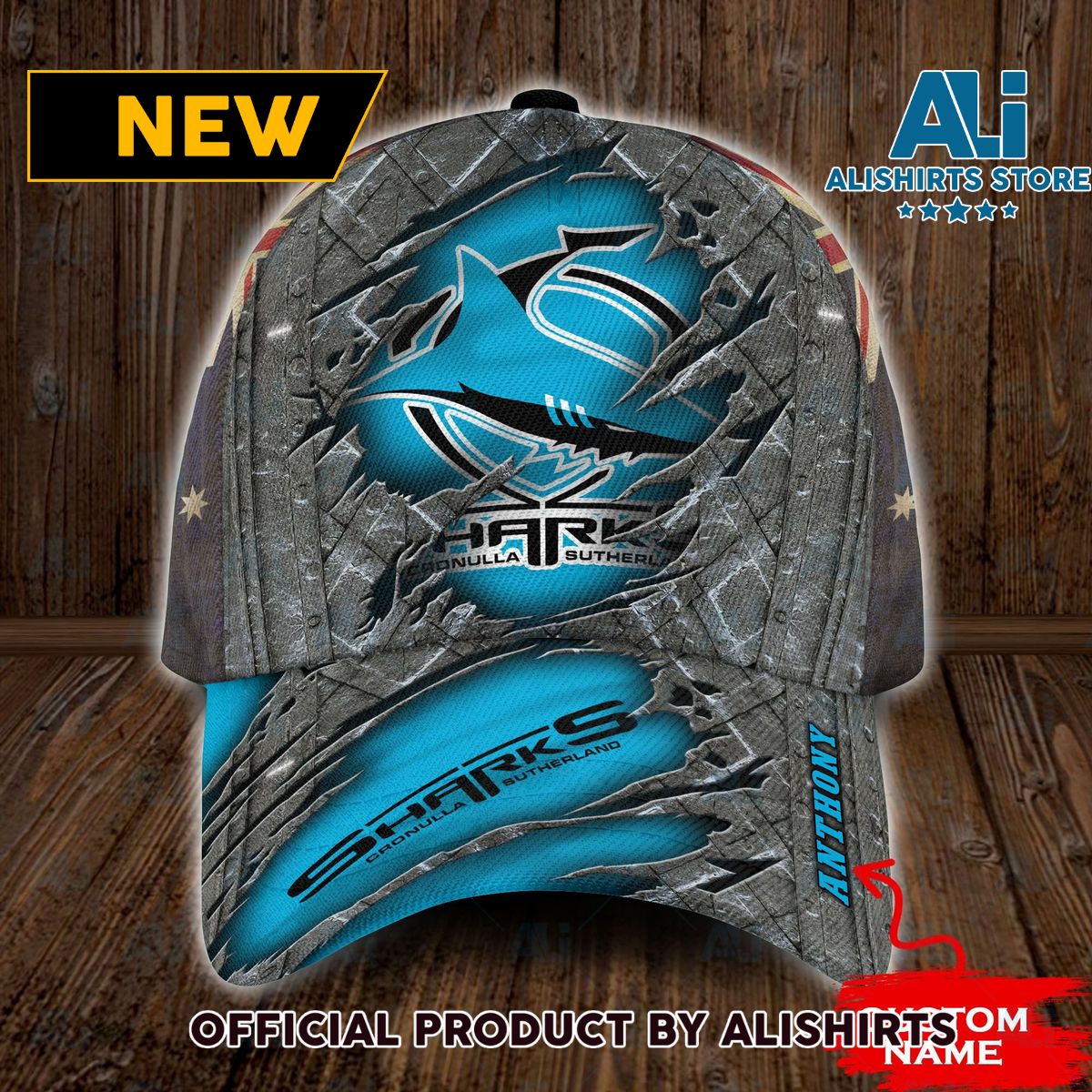 Personalized Cronulla-Sutherland Sharks National Rugby League All Over Print 3D Classic Cap