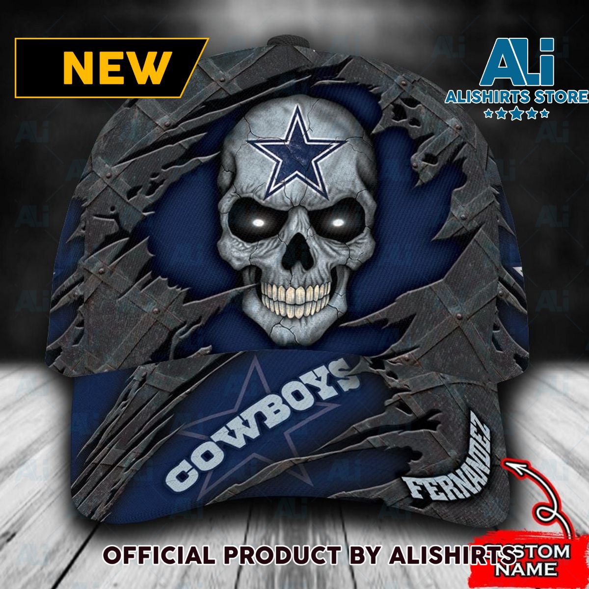 Personalized Dallas Cowboys Skull All Over Print 3D Classic Cap