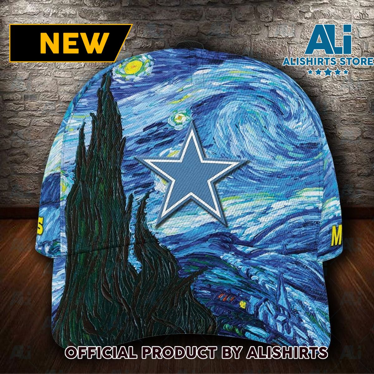 Personalized Dallas Cowboys Van Gogh All Over Print 3D Classic Cap