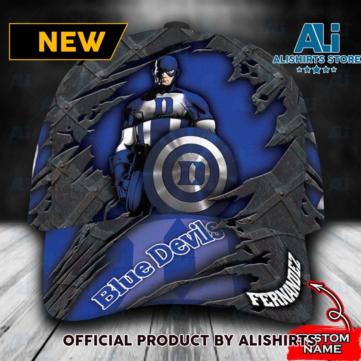 Personalized Duke Blue Devils Captain America All Over Print 3D Classic Cap