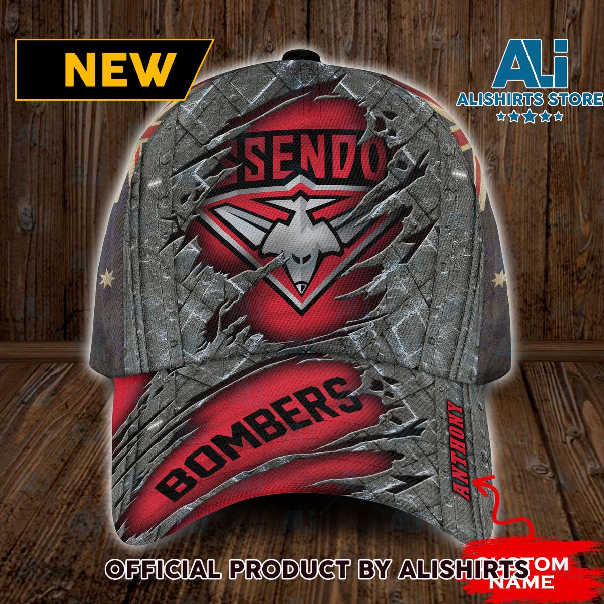 Personalized Essendon Bombers AFL Classic Cap