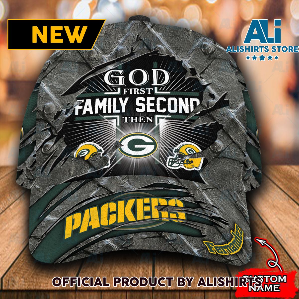 Personalized Green Bay Packers God First Family Second Classic Cap