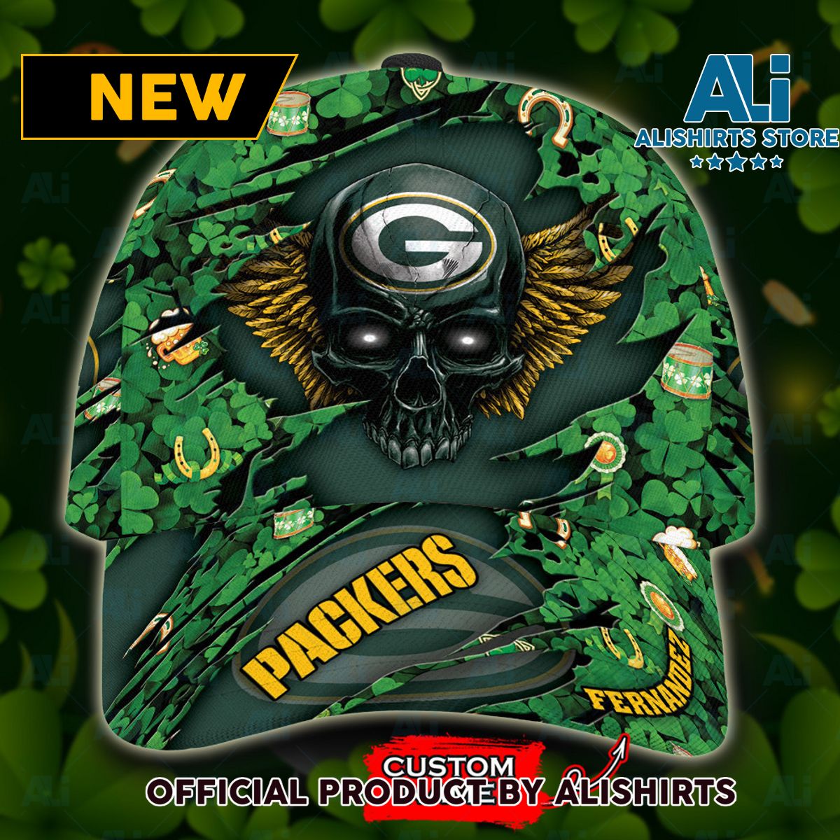 Personalized Green Bay Packers St Patrick Day Classic Cap