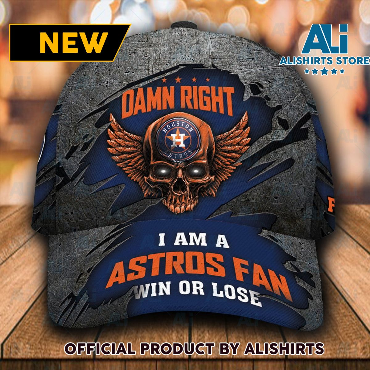 Personalized Houston Astros Skull Damn Right All Over Print 3D Classic Cap