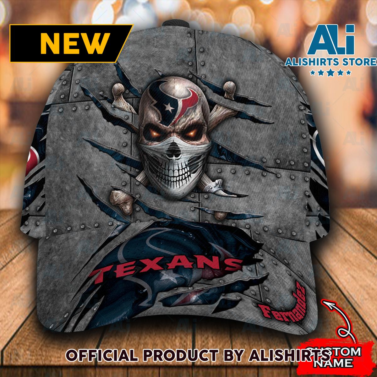 Personalized Houston Texans Skull Classic Cap