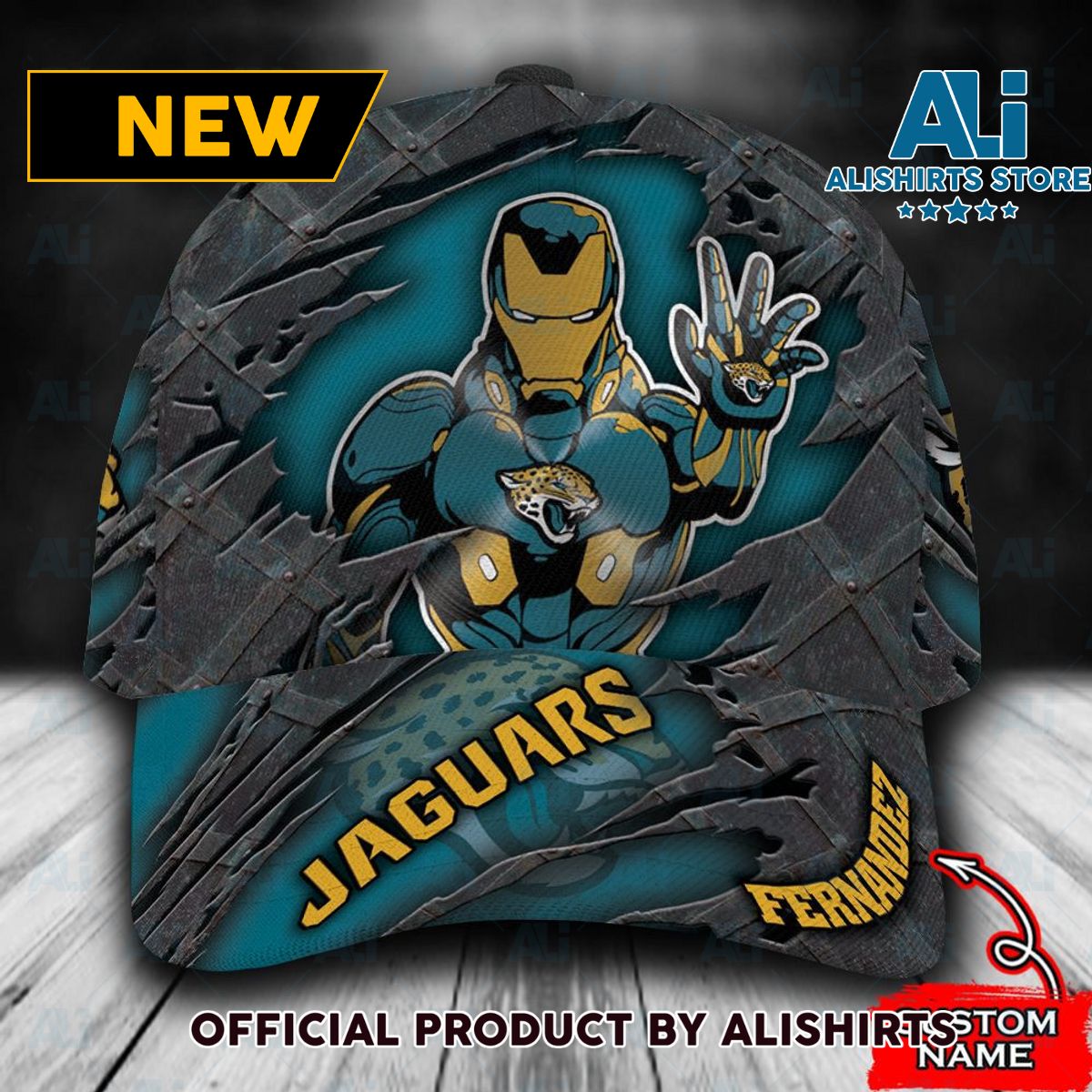 Personalized Jacksonville Jaguars Iron Man Classic Cap