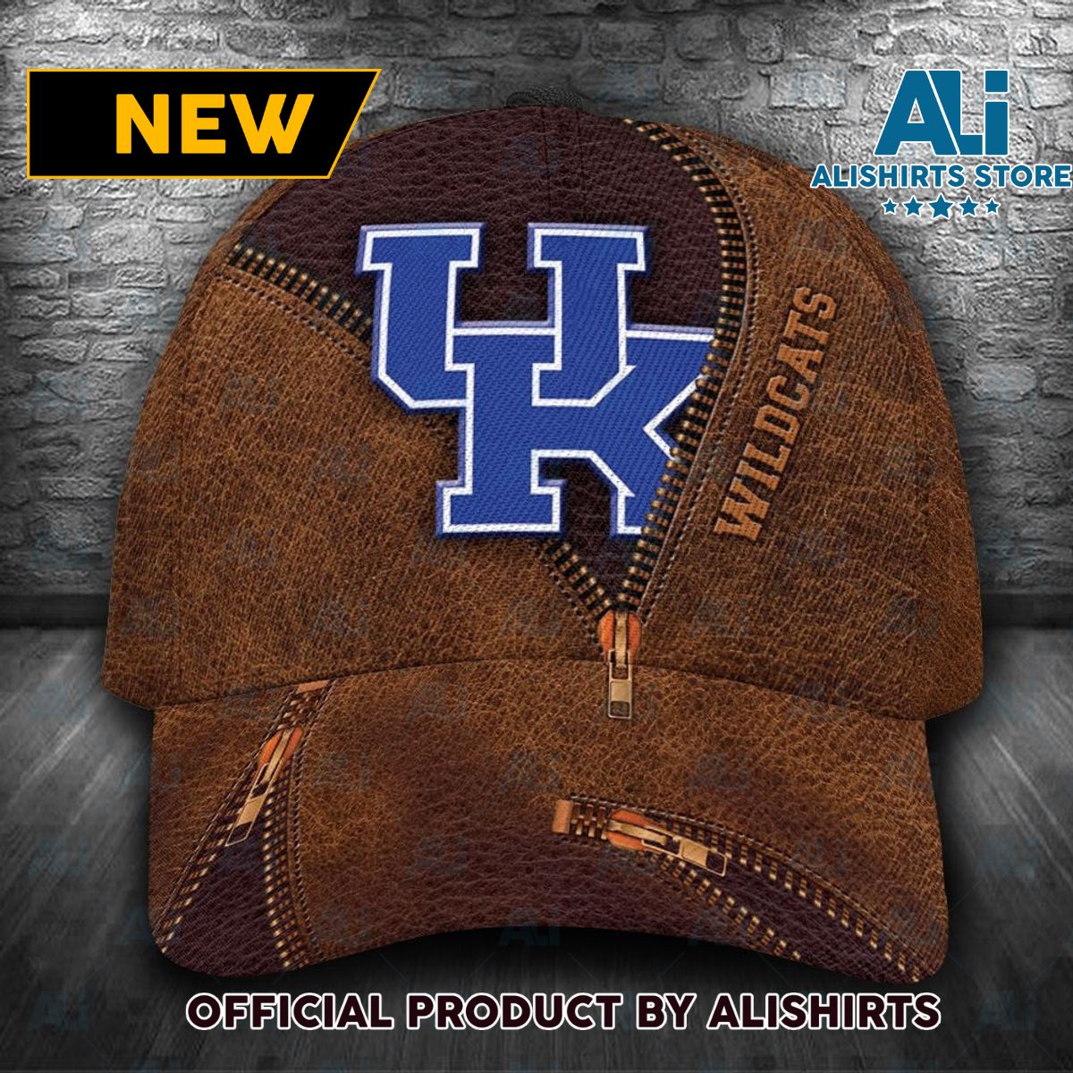 Personalized Kentucky Wildcats Zipper All Over Print 3D Classic Cap  Brown