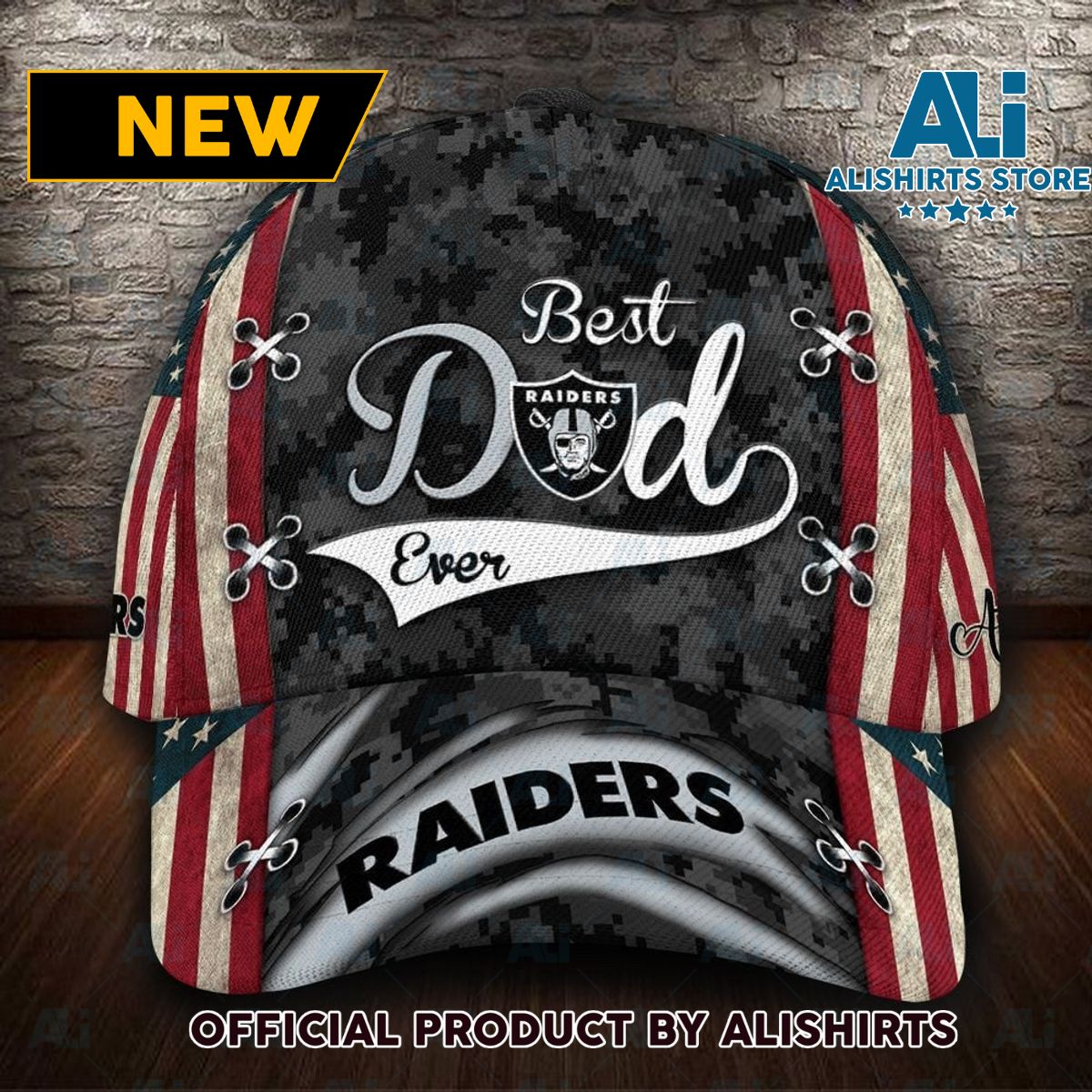 Personalized Las Vegas Raiders Best Dad All Over Print 3D Classic Cap