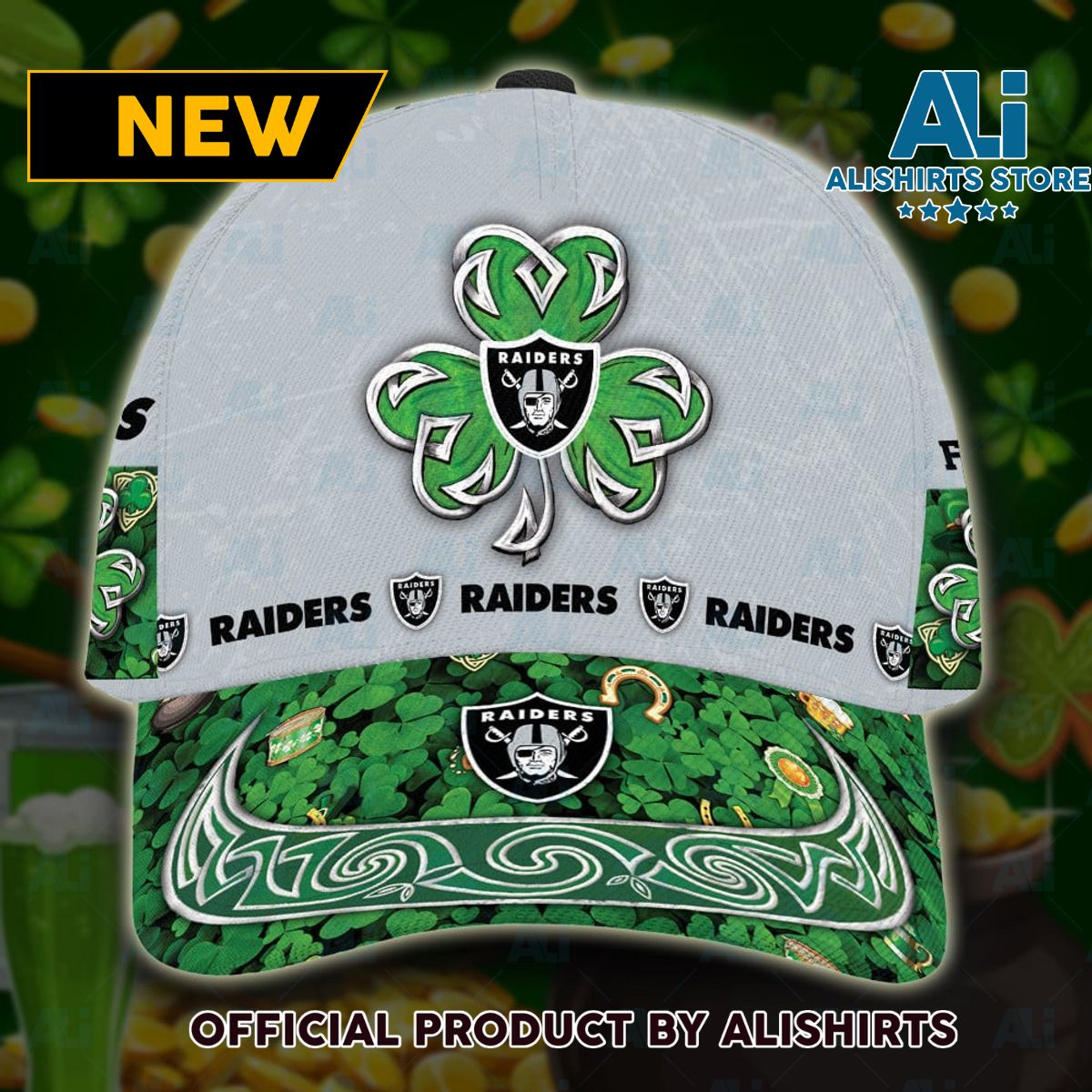 Personalized Las Vegas Raiders St Patricks Day All Over Print 3D Classic Cap