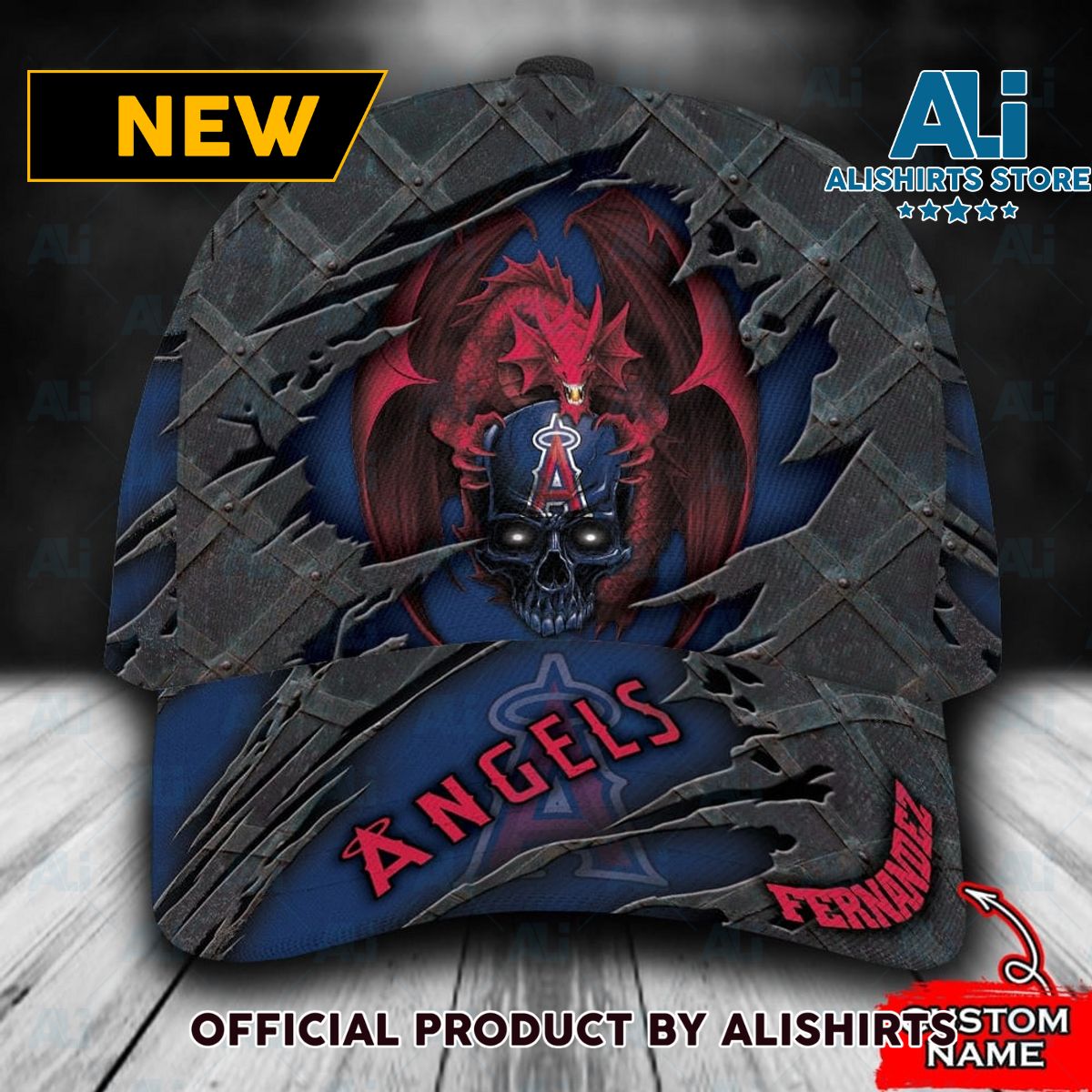 Personalized Los Angeles Angels Dragon All Over Print 3D Classic Cap