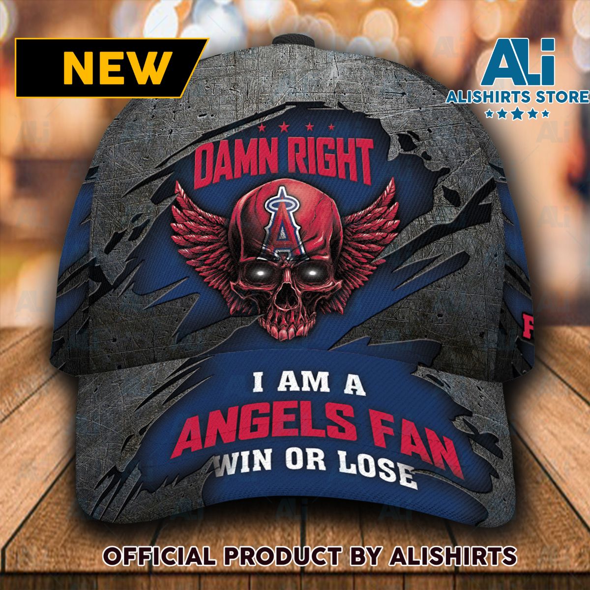 Personalized Los Angeles Angels Skull Damn Right Classic Cap