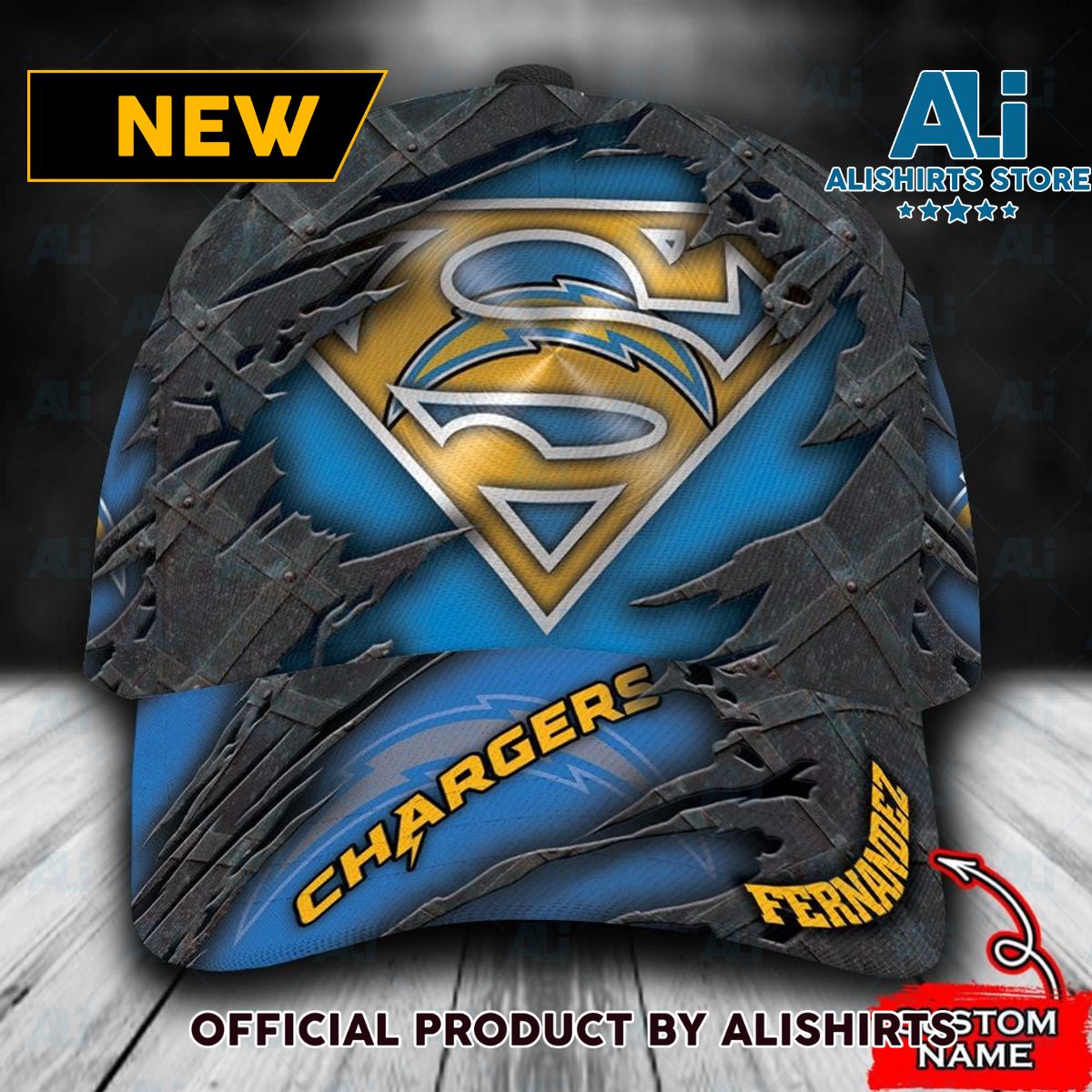 Personalized Los Angeles Chargers Superman All Over Print 3D Classic Cap