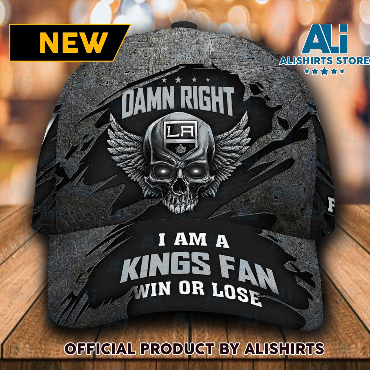 Personalized Los Angeles Kings Skull Damn Right Classic Cap