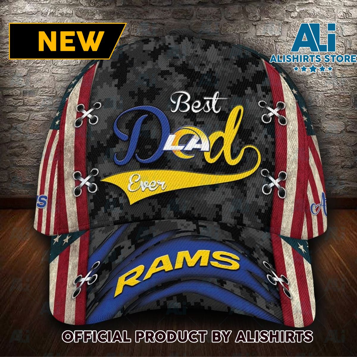 Personalized Los Angeles Rams Best Dad All Over Print 3D Classic Cap