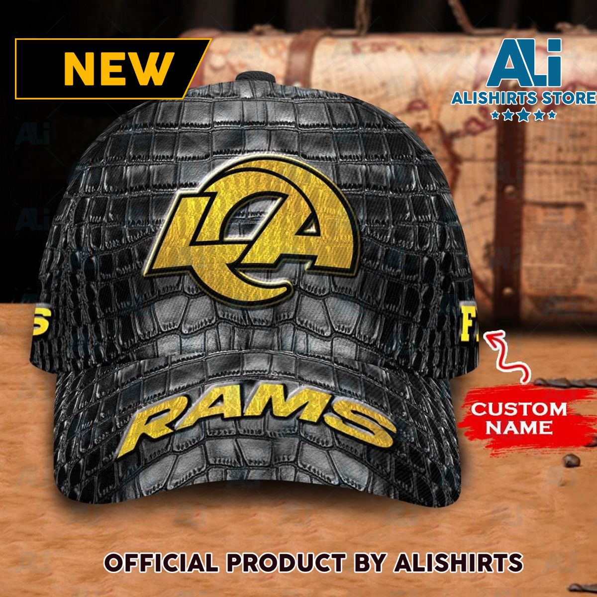 Personalized Los Angeles Rams Crocodile Skin Pattern All Over Print 3D Classic Cap