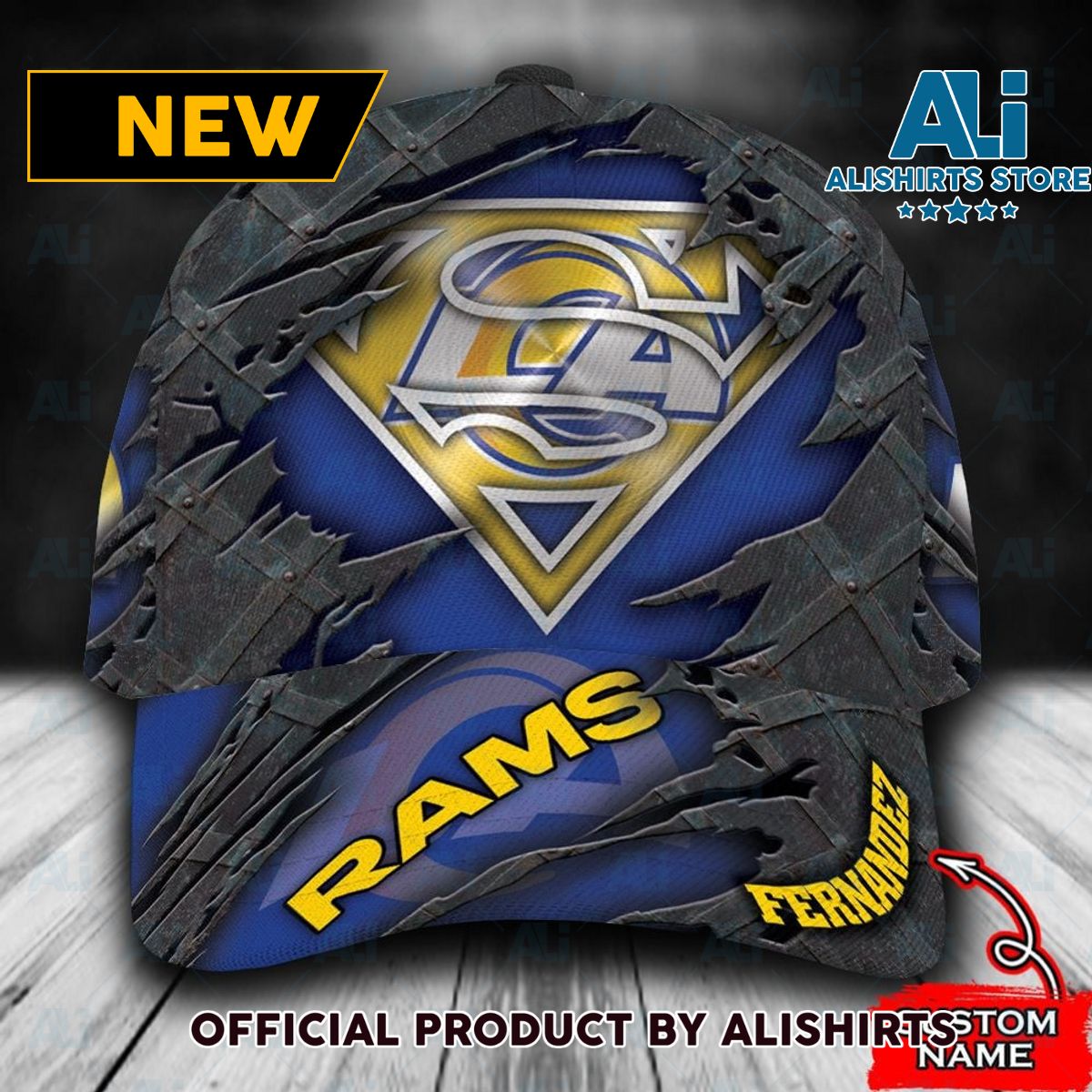 Personalized Los Angeles Rams Superman Classic Cap