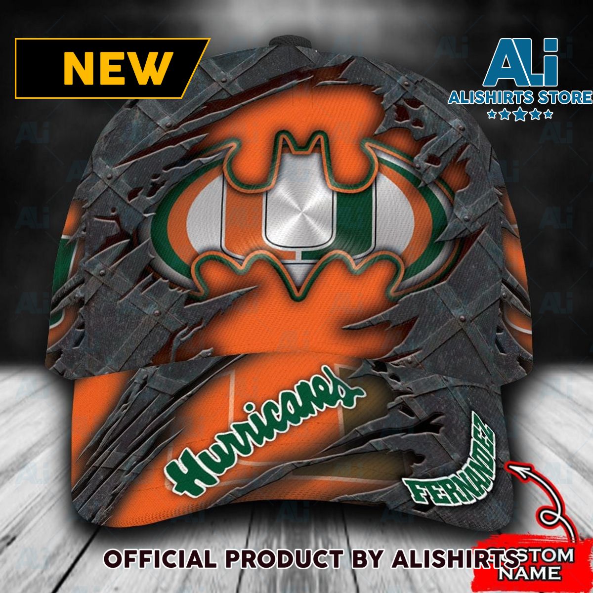 Personalized Miami Hurricanes Batman All Over Print 3D Classic Cap