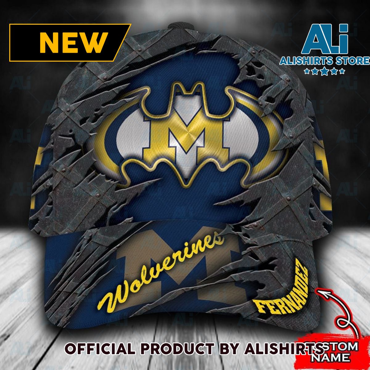 Personalized Michigan Wolverines Batman All Over Print 3D Classic Cap