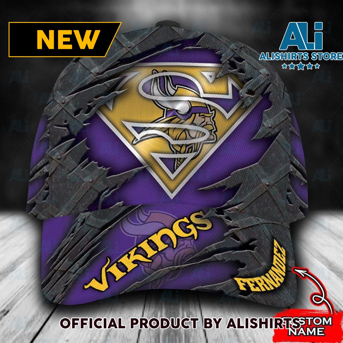 Personalized Minnesota Vikings Superman Classic Cap