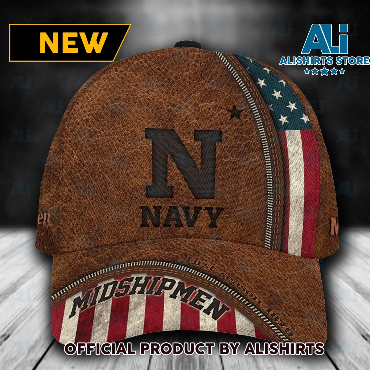 Personalized Navy Midshipmen USA Flag Zipper All Over Print 3D Classic Cap