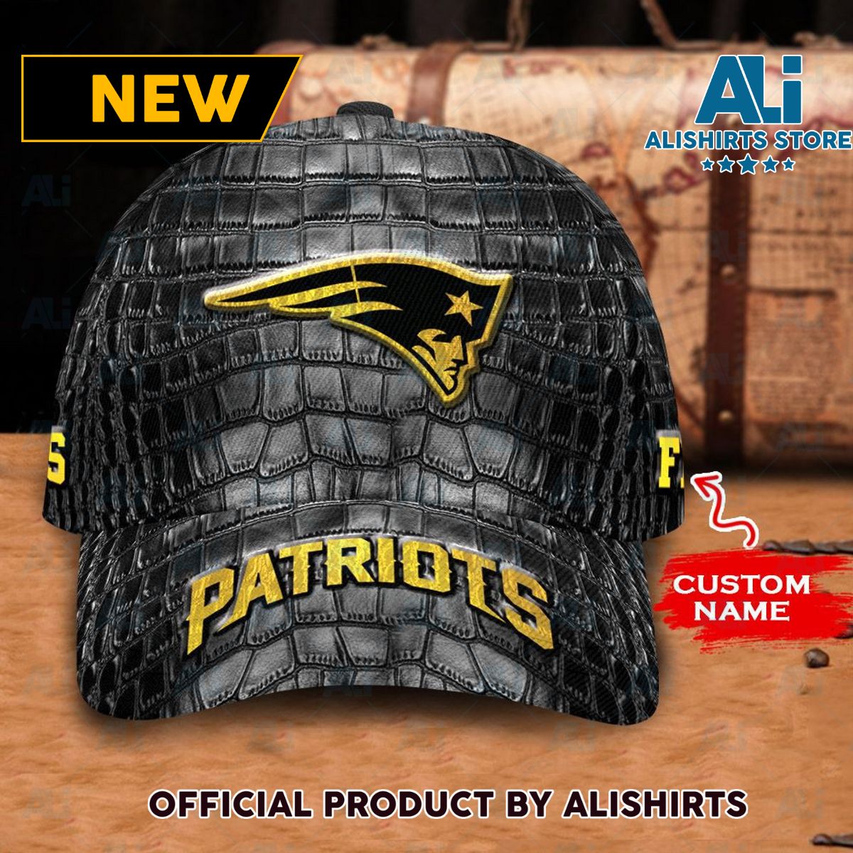 Personalized New England Patriots Crocodile Skin Pattern Classic Cap