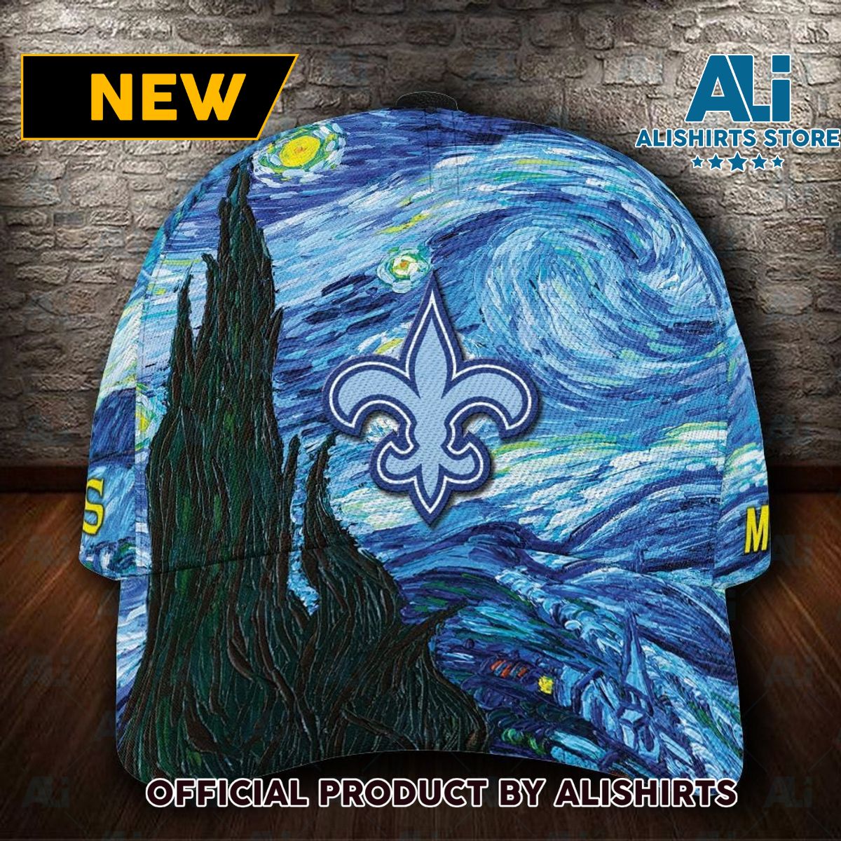 Personalized New Orleans Saints Van Gogh All Over Print 3D Classic Cap