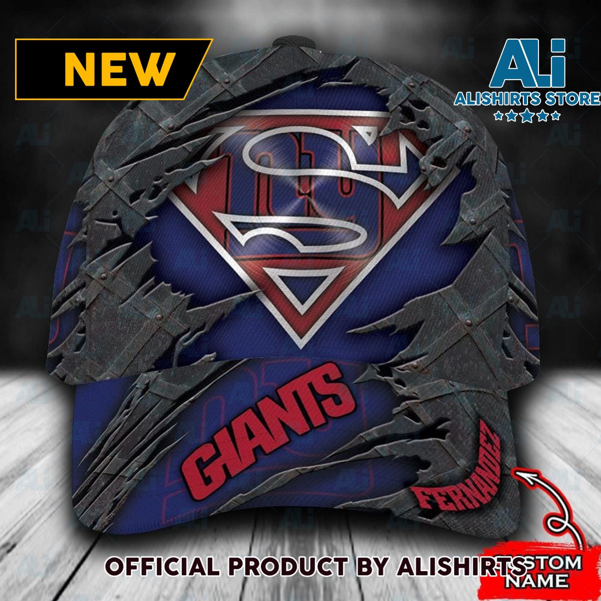 Personalized New York Giants Superman All Over Print 3D Classic Cap