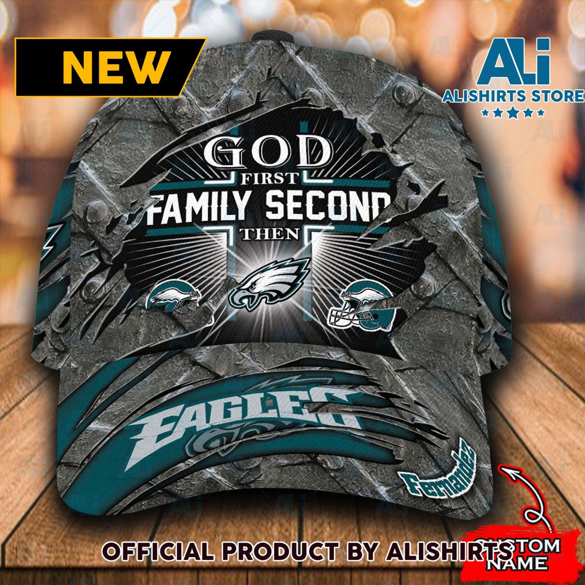 Personalized Philadelphia Eagles God First Family Second Classic Cap