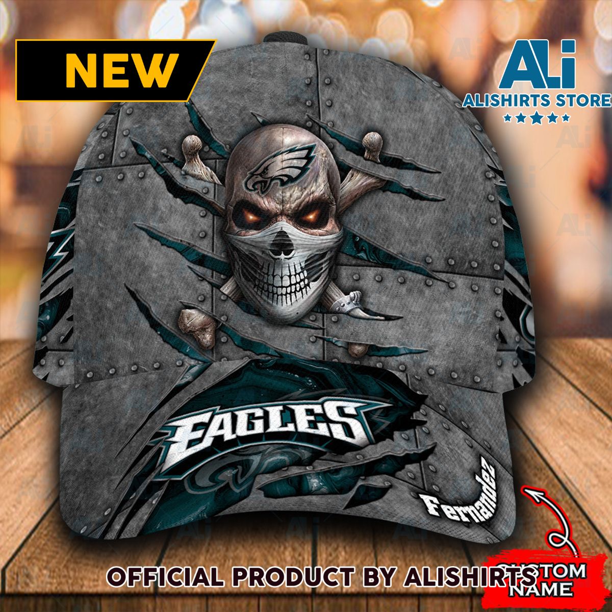 Personalized Philadelphia Eagles Skull Classic Cap