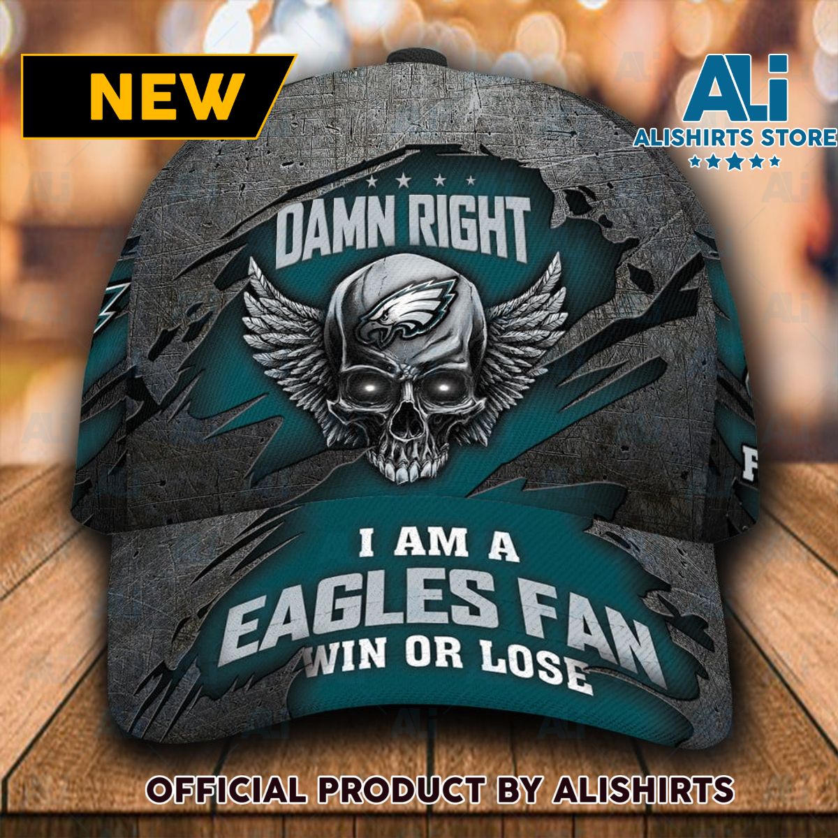 Personalized Philadelphia Eagles Skull Damn Right All Over Print 3D Classic Cap