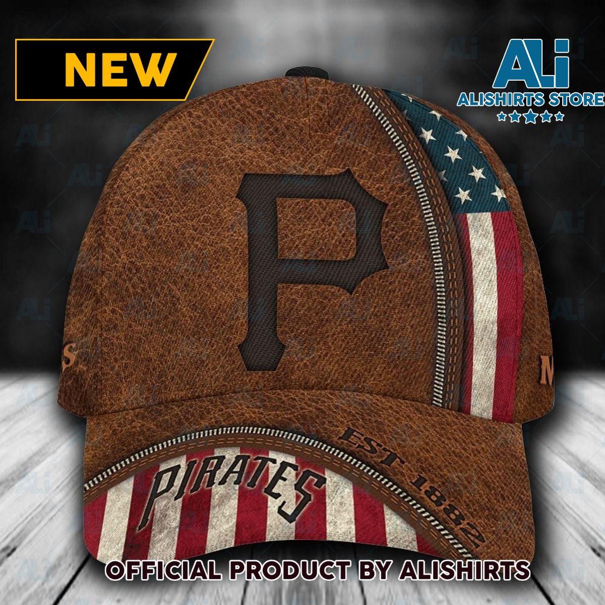 Personalized Pittsburgh Pirates USA Flag Zipper All Over Print 3D Classic Cap  Brown